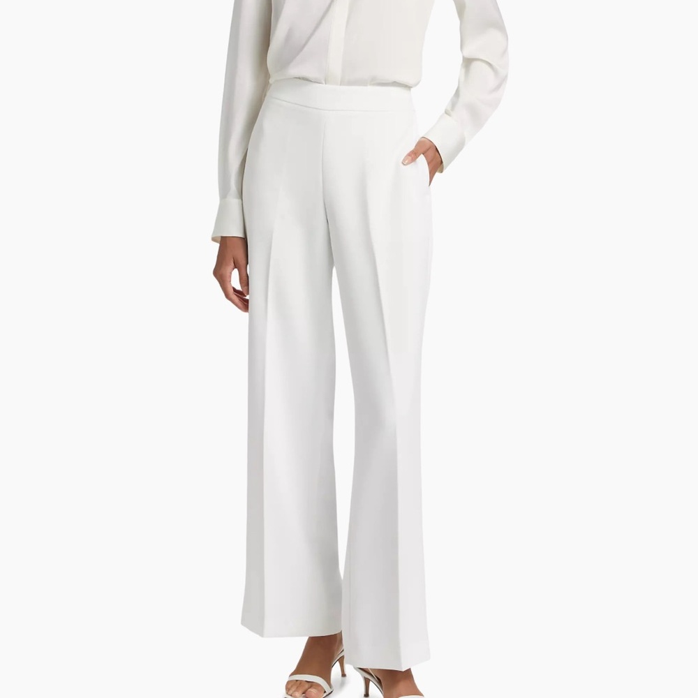 Milly Natia Crepe Pants Ecru